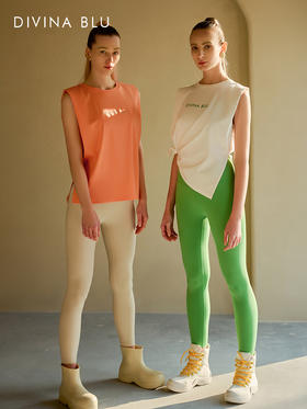 DIVINA BLU夏威夷系列前卫外搭T恤宽松瑜伽服罩衫女跑步运动上衣
