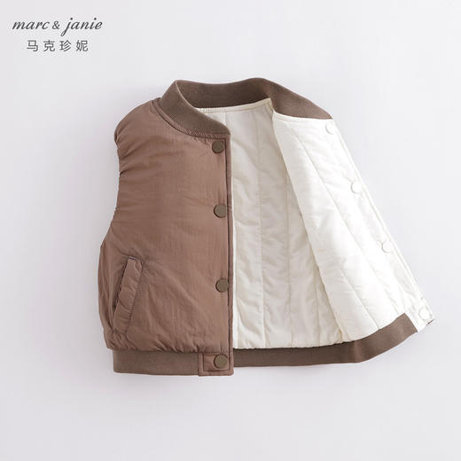【两面穿】马克珍妮春装 男女童简约薄棉马甲儿童背心 221738 商品图3