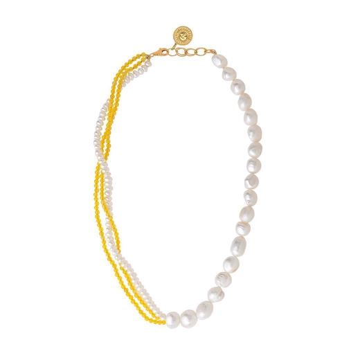北京仓｜Barbóra-Sunrise-黄玛瑙 珍珠 项链［希腊设计师] 商品图1