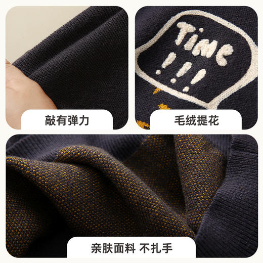 圆领拼接袖卡通提花毛衣PQMY2211 商品图5