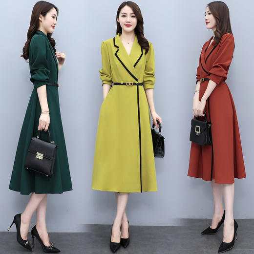 新款时尚，风衣连衣裙外套（配皮带）HR-LMYS539 商品图0