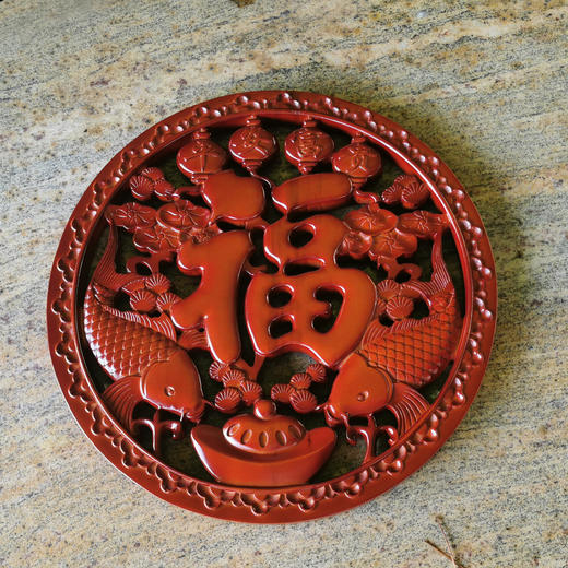 双鱼送福木雕摆件 商品图3