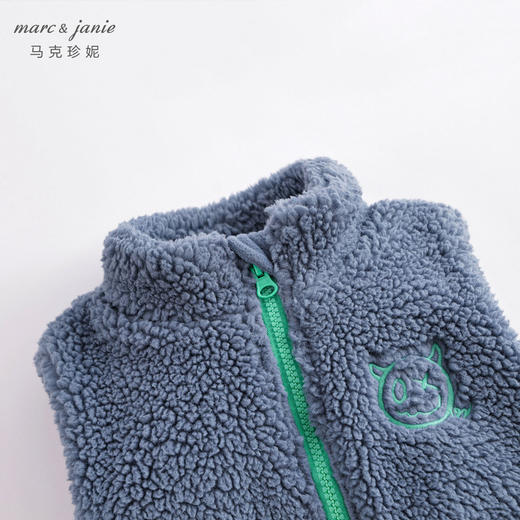 马克珍妮秋冬装新款 男童仿羊羔毛复合摇粒绒马甲221257 商品图5