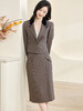 剩XL/XXL 米思阳2026春季新款温柔提花套装知性通勤修身西装半裙两件套2924 商品缩略图2