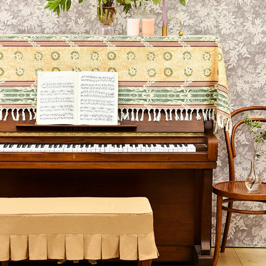 敦煌月影高端钢琴罩防尘法式琴凳罩 商品图0