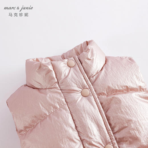 马克珍妮秋冬新款 女童金属色立领超轻保暖羽绒马甲221658 商品图5