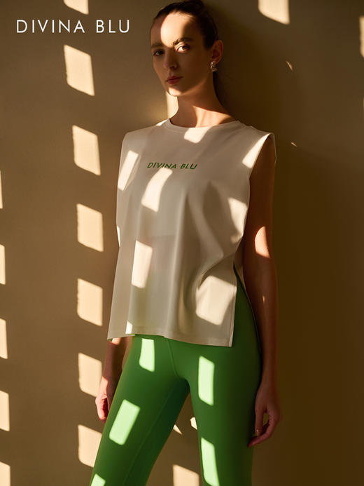 DIVINA BLU夏威夷系列前卫外搭T恤宽松瑜伽服罩衫女跑步运动上衣 商品图2