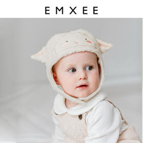 嫚熙婴儿帽子秋冬新款男女宝宝超萌可爱护耳帽防风毛绒帽