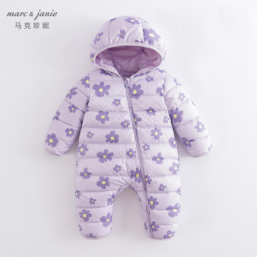 马克珍妮秋装新款 男女童印花超轻羽绒连体衣221718 商品图0