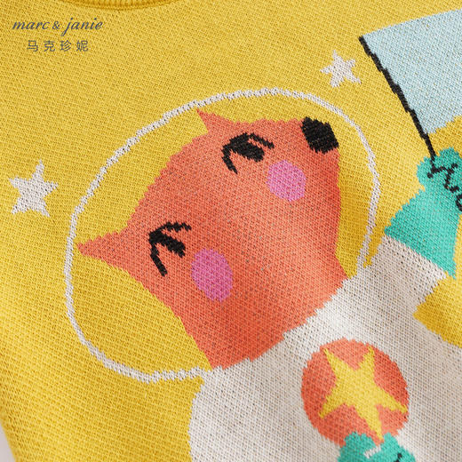 马克珍妮秋冬新款 男童卡通纯棉针织衫 圆领套头毛衣221396 商品图4