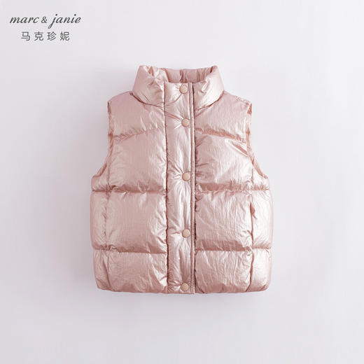 马克珍妮秋冬新款 女童金属色立领超轻保暖羽绒马甲221658 商品图2