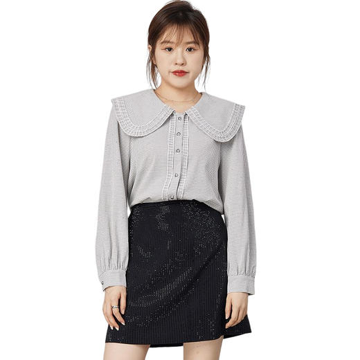 oldcolour2021秋商场同款别致小众甜美娃娃领衬衫女通勤N32013255 商品图4