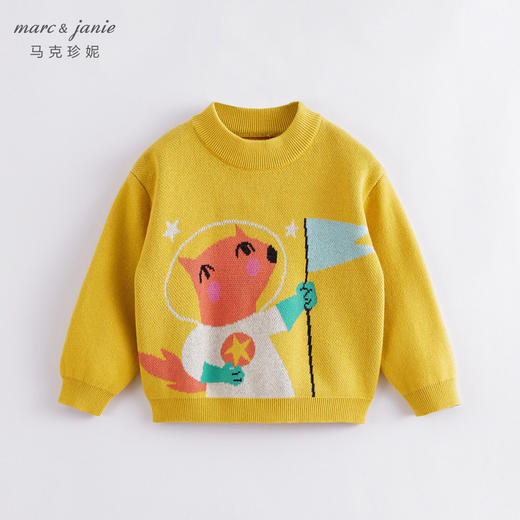 马克珍妮秋冬新款 男童卡通纯棉针织衫 圆领套头毛衣221396 商品图1