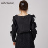 oldcolour2021秋商场同款设计感小众气质别致黑色衬衫女N32013258 商品缩略图3