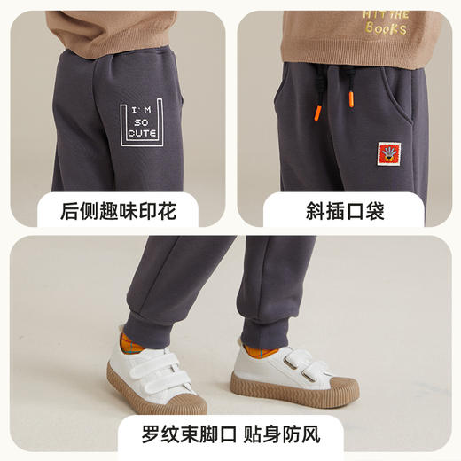 【100元任选3件】【耐磨不易起球】徽标系带加绒卫裤PDK2201 商品图5