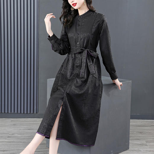 双面穿龟裂纹中长款开衫风衣纯色百搭显瘦女装长款外搭新款外穿潮   HT- XYX8782 商品图1