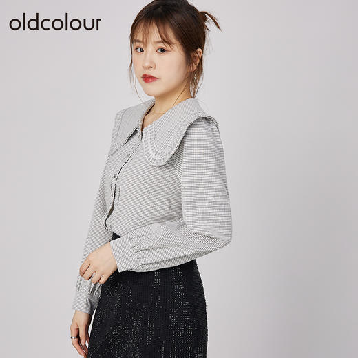 oldcolour2021秋商场同款别致小众甜美娃娃领衬衫女通勤N32013255 商品图1