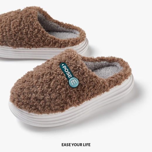 朴西温室效应棉拖鞋PS1137P朴西温室效应棉拖鞋女2022新款踩屎感毛绒保暖冬季家居家室内防滑 商品图1