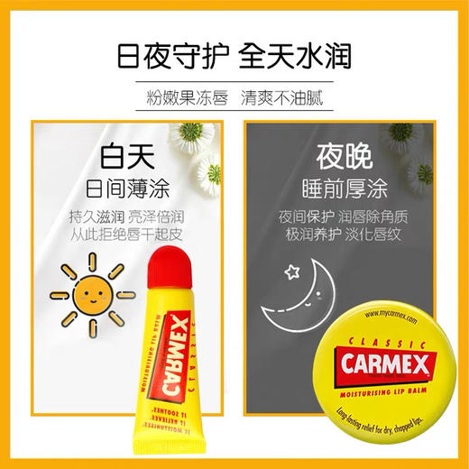 美国carmex小蜜缇小黄罐润唇膏膜保湿滋润补水女学生防干裂小黄管 商品图1