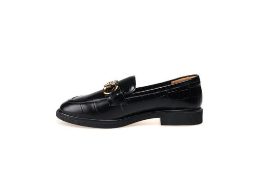 豪麟名鞋奥莱迪嘉女装牛皮革乐福鞋DJELA22WS060黑色 原价1660元 商品图1