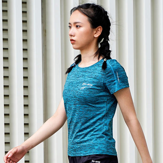 多威dowin运动T恤女圆领衫女士健身跑步短袖透气运动服366609 商品图1