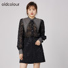 oldcolour2021秋商场同款牛仔领拼接蕾丝洋气时尚衬衫女N32013263 商品缩略图3
