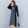 秋季通勤，中长款长袖高领拼接显瘦减龄连衣裙HR-HYGG8605 商品缩略图5