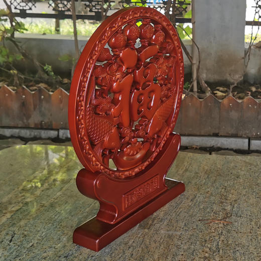 双鱼送福木雕摆件 商品图2