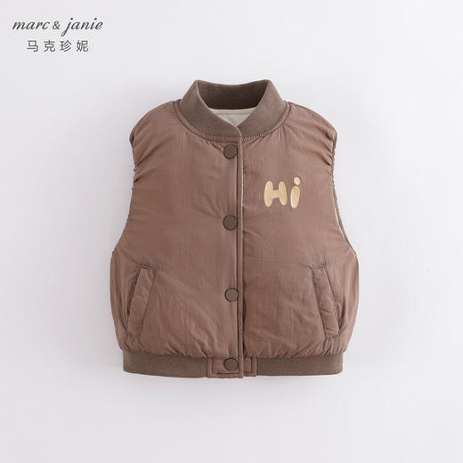 【两面穿】马克珍妮春装 男女童简约薄棉马甲儿童背心 221738 商品图2
