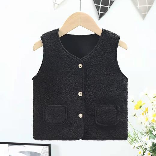 2022春秋儿童马甲颗粒绒男女童加绒加厚背心韩版时尚保暖百搭马甲 商品图3