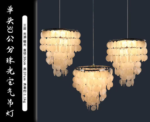 单头珠光宝气贝壳吊灯（运费自理） 商品图2