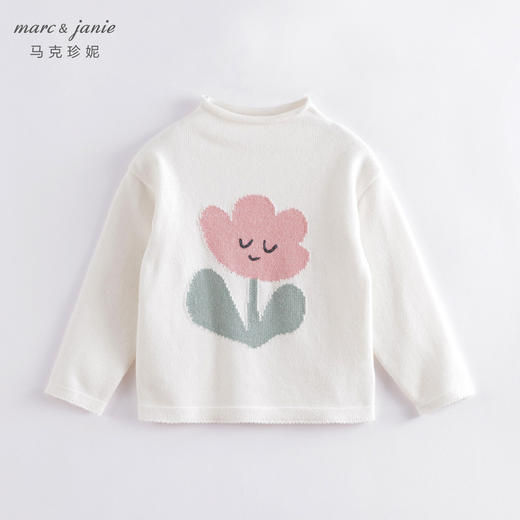 马克珍妮秋冬装 女童提花套头毛衣 儿童针织衫221381 商品图0