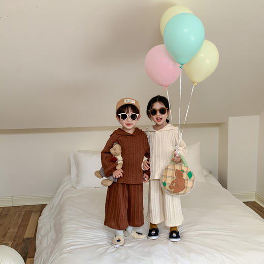 BABY YEON秋冬季22秋冬新款韩国童装儿童连帽卫衣套装男女童中性款休闲套装 商品图1