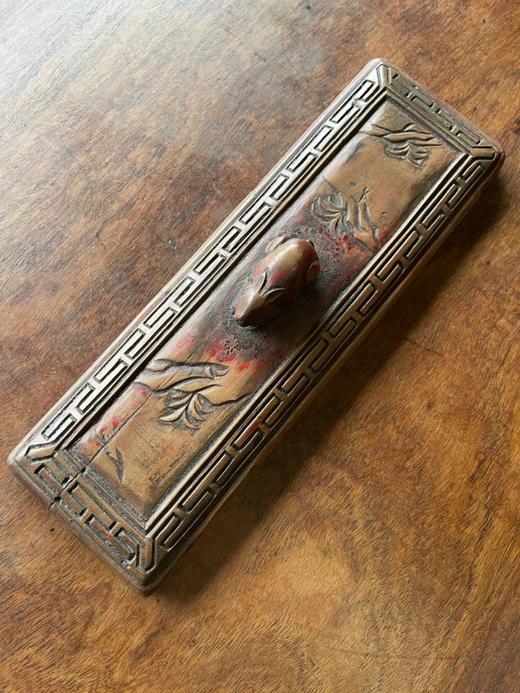 楠木雕饼模玉兔钮印板，顺丰包邮 商品图0