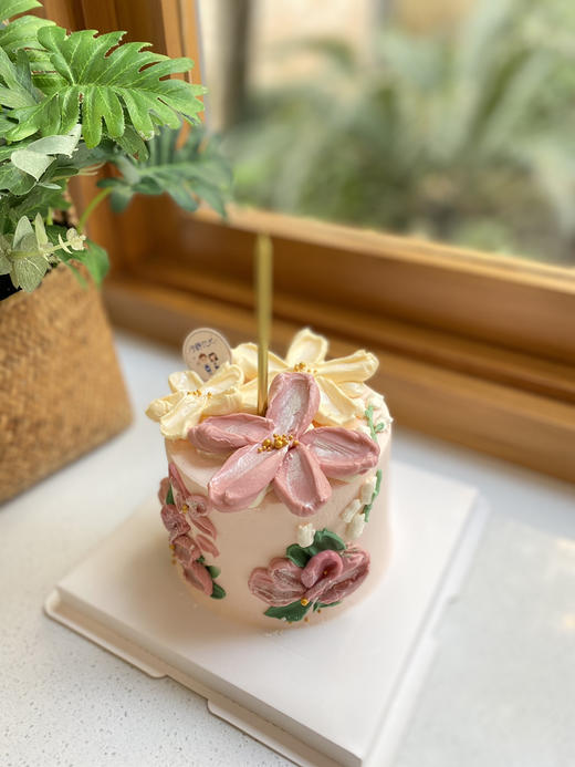 四寸小清新花奶油蛋糕 下单前请仔细阅读商品详情 商品图0