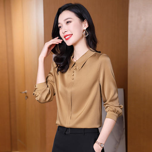 ASE-3560纯色气质优雅百塔女士衬衫 商品图2