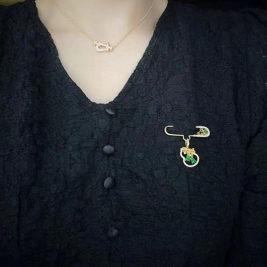 龢盒原创 18k金镶钻翡翠别针吊坠二用  4款 商品图5