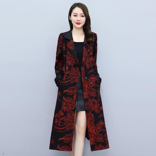 2022春秋新款风衣女中长款过膝中年流行高端气质时尚休闲外套 HR-YYG82747 商品图1