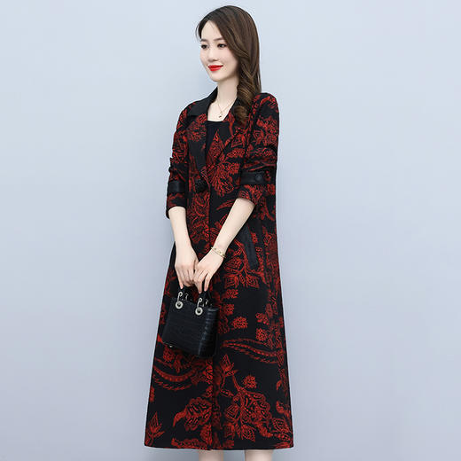 2022春秋新款风衣女中长款过膝中年流行高端气质时尚休闲外套 HR-YYG82747 商品图4