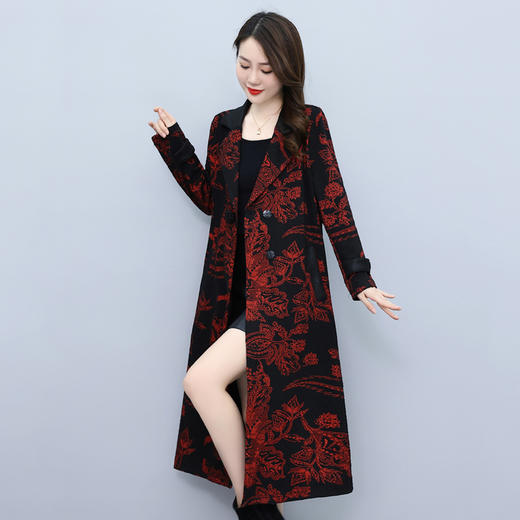 2022春秋新款风衣女中长款过膝中年流行高端气质时尚休闲外套 HR-YYG82747 商品图3