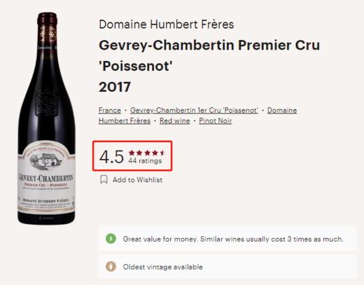 【跨境】亨伯特兄弟酒庄波赛诺一级园干红 2017 Domaine Humbert Freres Poissenot Gevrey-Chambertin 1er Cru 商品图2