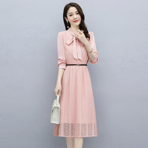 秋季新款，收腰显瘦气质女装早春秋长袖法式裙子蕾丝连衣裙HR-ZRX3026 商品图0