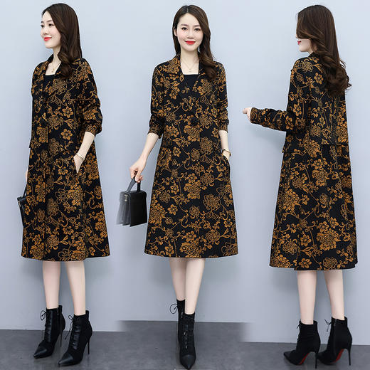 新款时尚，大码洋气韩版中长款大衣风衣HR-YYG82746 商品图3