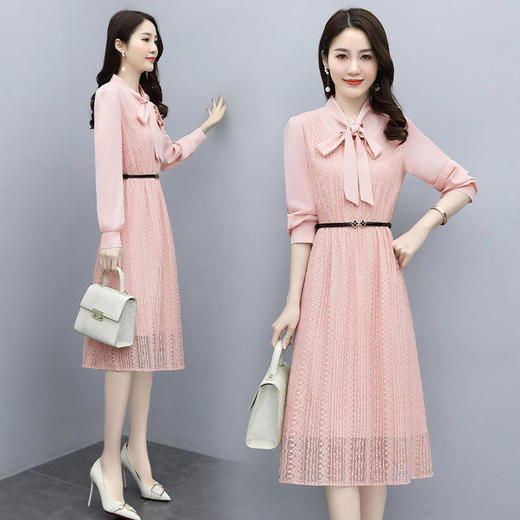 秋季新款，收腰显瘦气质女装早春秋长袖法式裙子蕾丝连衣裙HR-ZRX3026 商品图2