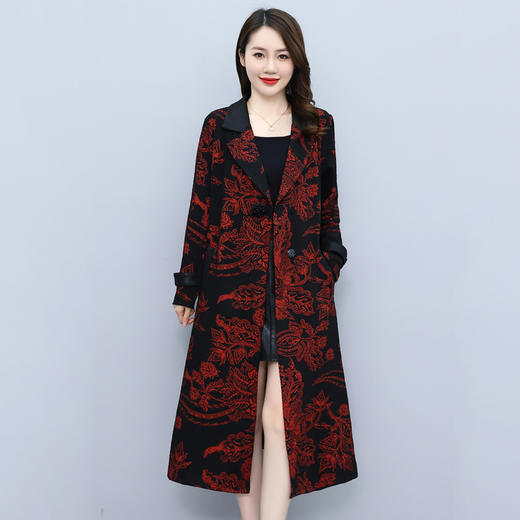 2022春秋新款风衣女中长款过膝中年流行高端气质时尚休闲外套 HR-YYG82747 商品图2