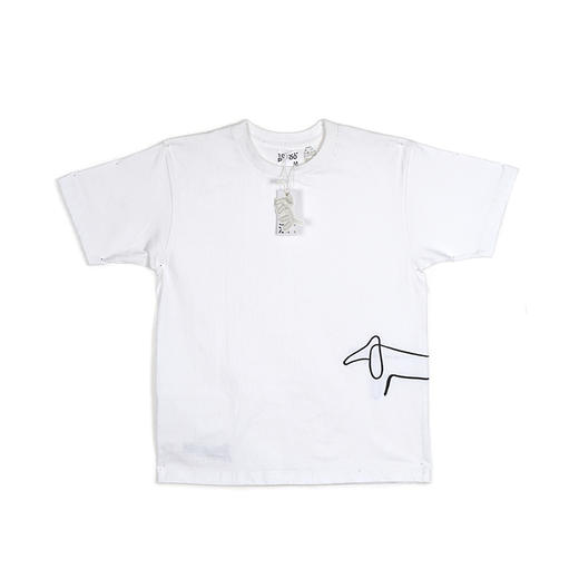 白色刺绣T恤-十点睡觉《艺术家的狗》 商品图5