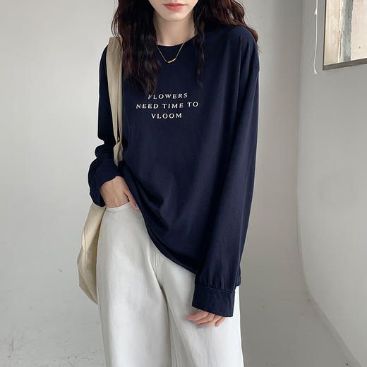 【2件立减20元！】拉夏贝尔同厂 白色打底衫纯棉内搭 宽松T恤 早秋白色打底衫 商品图3