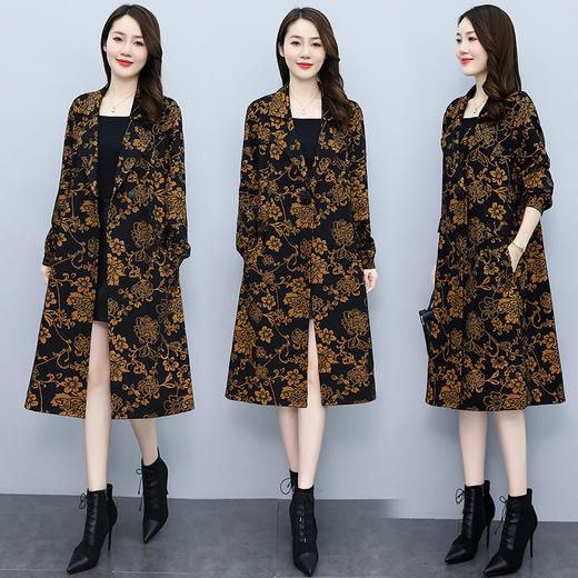 新款时尚，大码洋气韩版中长款大衣风衣HR-YYG82746 商品图0