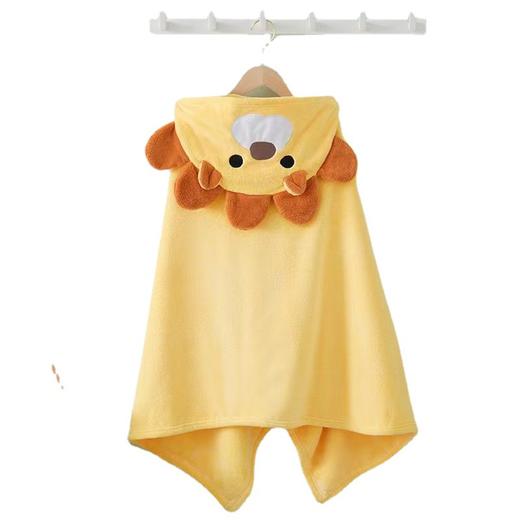 【儿童加厚浴巾】家用秋冬柔软吸水宝宝卡通披风 戴帽可穿式珊瑚绒斗篷儿童浴袍 商品图4