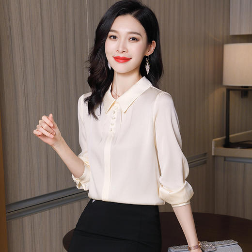 ASE-3560纯色气质优雅百塔女士衬衫 商品图3